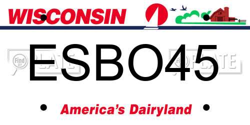 ESBO45 Wisconsin License Plate