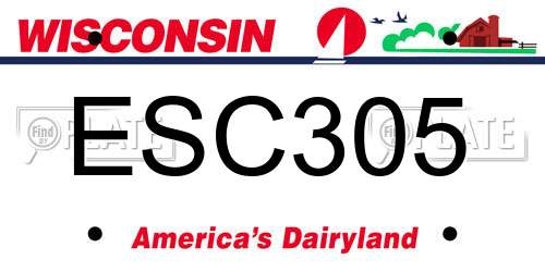 ESC305 Wisconsin License Plate