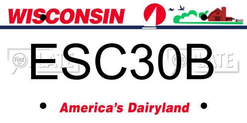 ESC30B Wisconsin License Plate