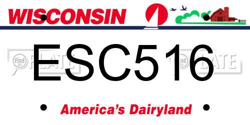ESC516 Wisconsin License Plate
