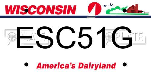 ESC51G Wisconsin License Plate