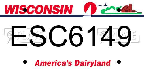 ESC6149 Wisconsin License Plate