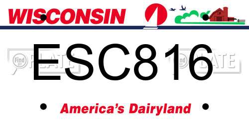 ESC816 Wisconsin License Plate
