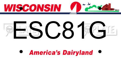 ESC81G Wisconsin License Plate