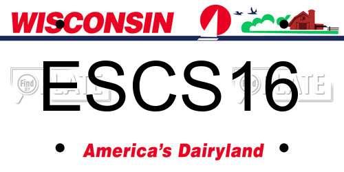 ESCS16 Wisconsin License Plate