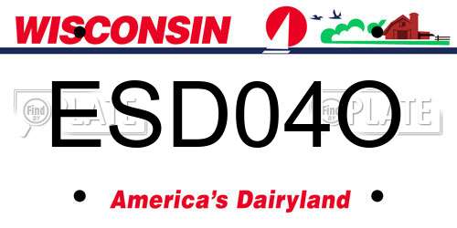 ESD04O Wisconsin License Plate