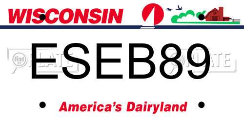 ESEB89 Wisconsin License Plate