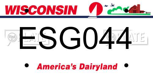 ESG044 Wisconsin License Plate
