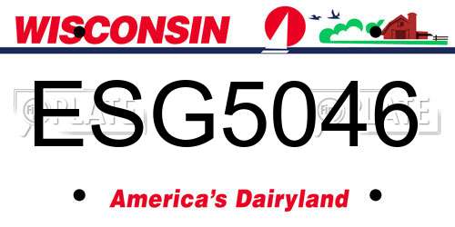 ESG5046 Wisconsin License Plate