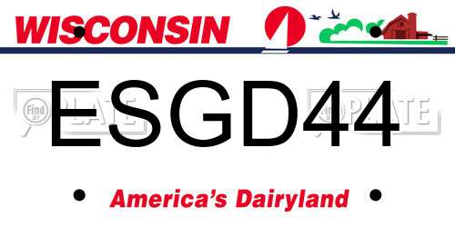 ESGD44 Wisconsin License Plate