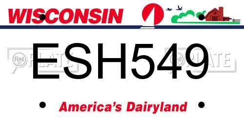 ESH549 Wisconsin License Plate