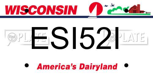 ESI52I Wisconsin License Plate