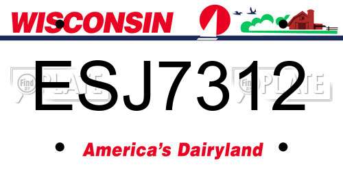 ESJ7312 Wisconsin License Plate