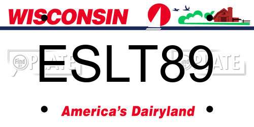 ESLT89 Wisconsin License Plate