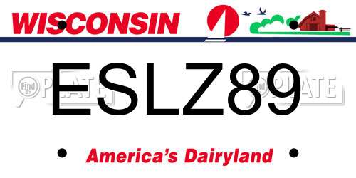 ESLZ89 Wisconsin License Plate