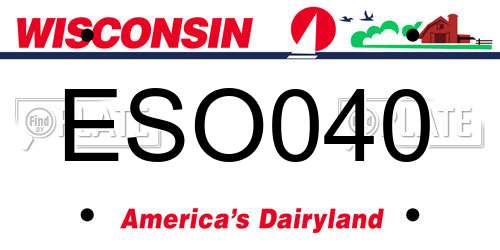 ESO040 Wisconsin License Plate