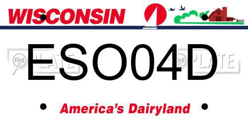 ESO04D Wisconsin License Plate