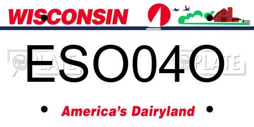 ESO04O Wisconsin License Plate