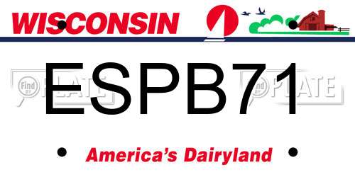 ESPB71 Wisconsin License Plate