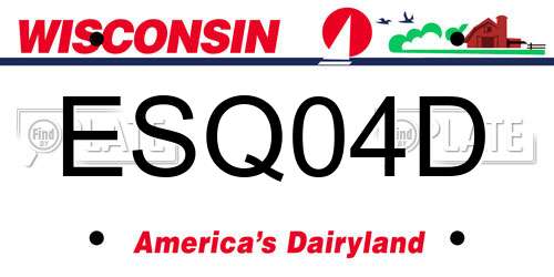 ESQ04D Wisconsin License Plate