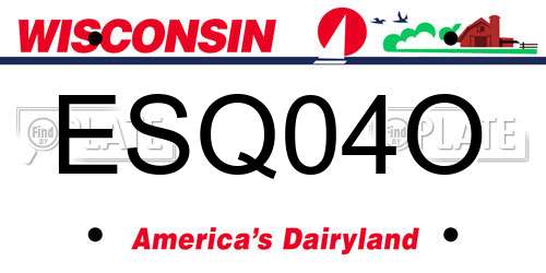 ESQ04O Wisconsin License Plate
