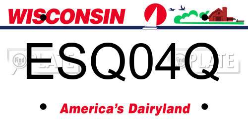 ESQ04Q Wisconsin License Plate