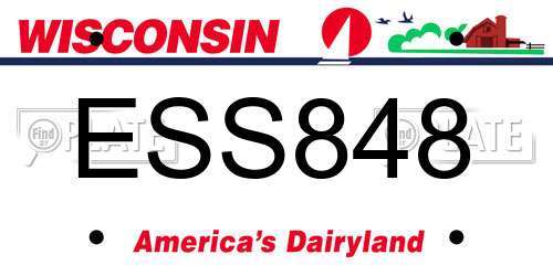 ESS848 Wisconsin License Plate