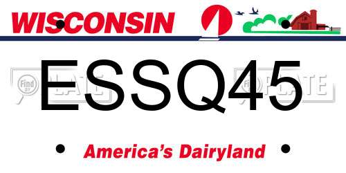 ESSQ45 Wisconsin License Plate