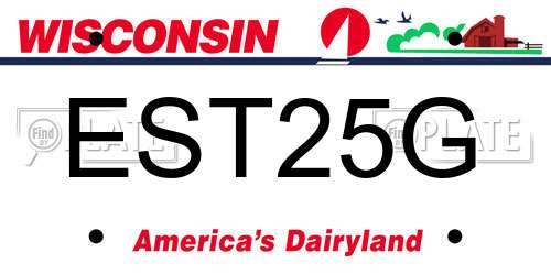 EST25G Wisconsin License Plate