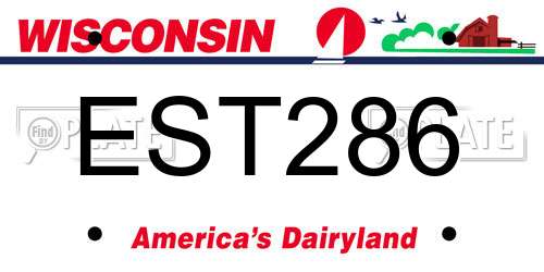 EST286 Wisconsin License Plate