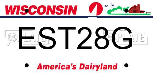 EST28G Wisconsin License Plate