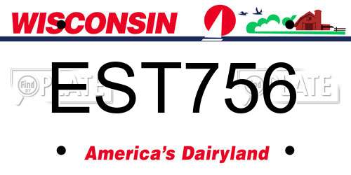 EST756 Wisconsin License Plate