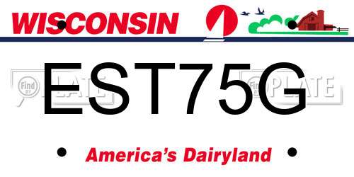 EST75G Wisconsin License Plate