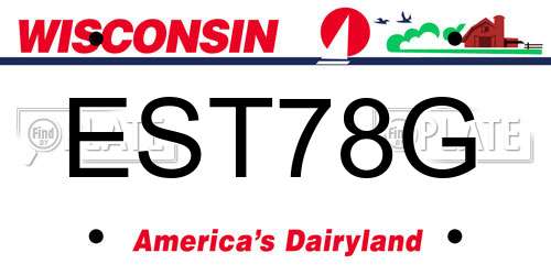 EST78G Wisconsin License Plate