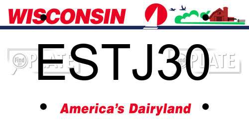 ESTJ30 Wisconsin License Plate