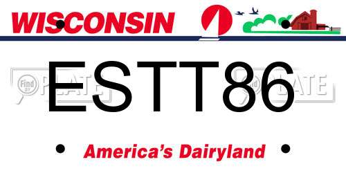 ESTT86 Wisconsin License Plate