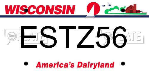 ESTZ56 Wisconsin License Plate