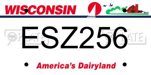 ESZ256 Wisconsin License Plate
