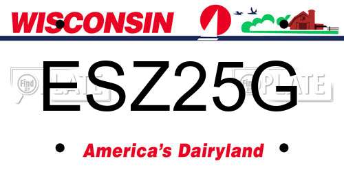 ESZ25G Wisconsin License Plate
