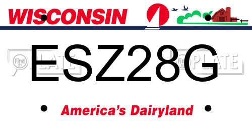 ESZ28G Wisconsin License Plate