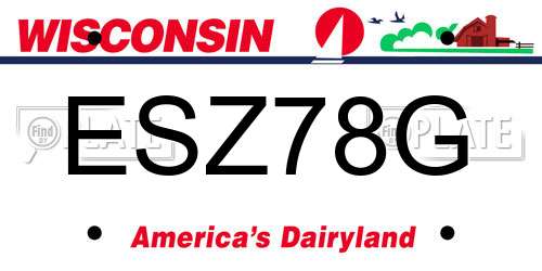 ESZ78G Wisconsin License Plate