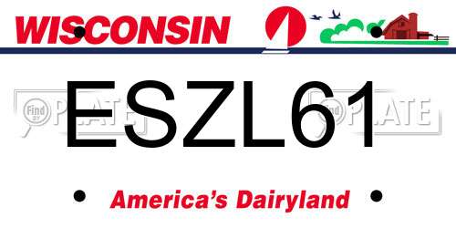 ESZL61 Wisconsin License Plate