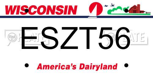 ESZT56 Wisconsin License Plate