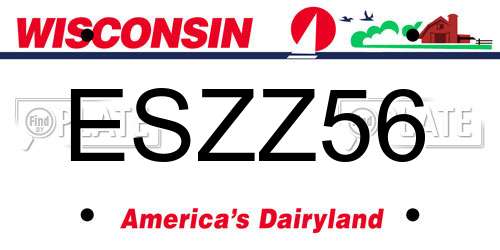 ESZZ56 Wisconsin License Plate