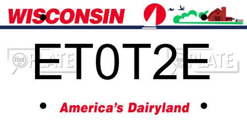 ET0T2E Wisconsin License Plate