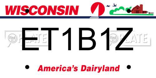 ET1B1Z Wisconsin License Plate
