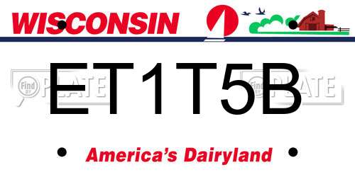 ET1T5B Wisconsin License Plate