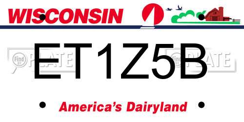 ET1Z5B Wisconsin License Plate
