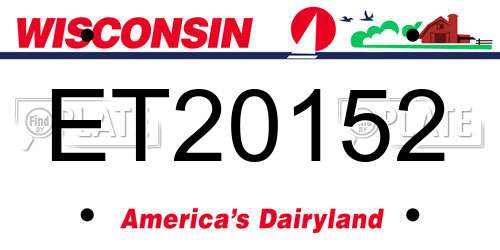 ET20152 Wisconsin License Plate