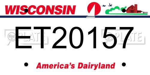 ET20157 Wisconsin License Plate